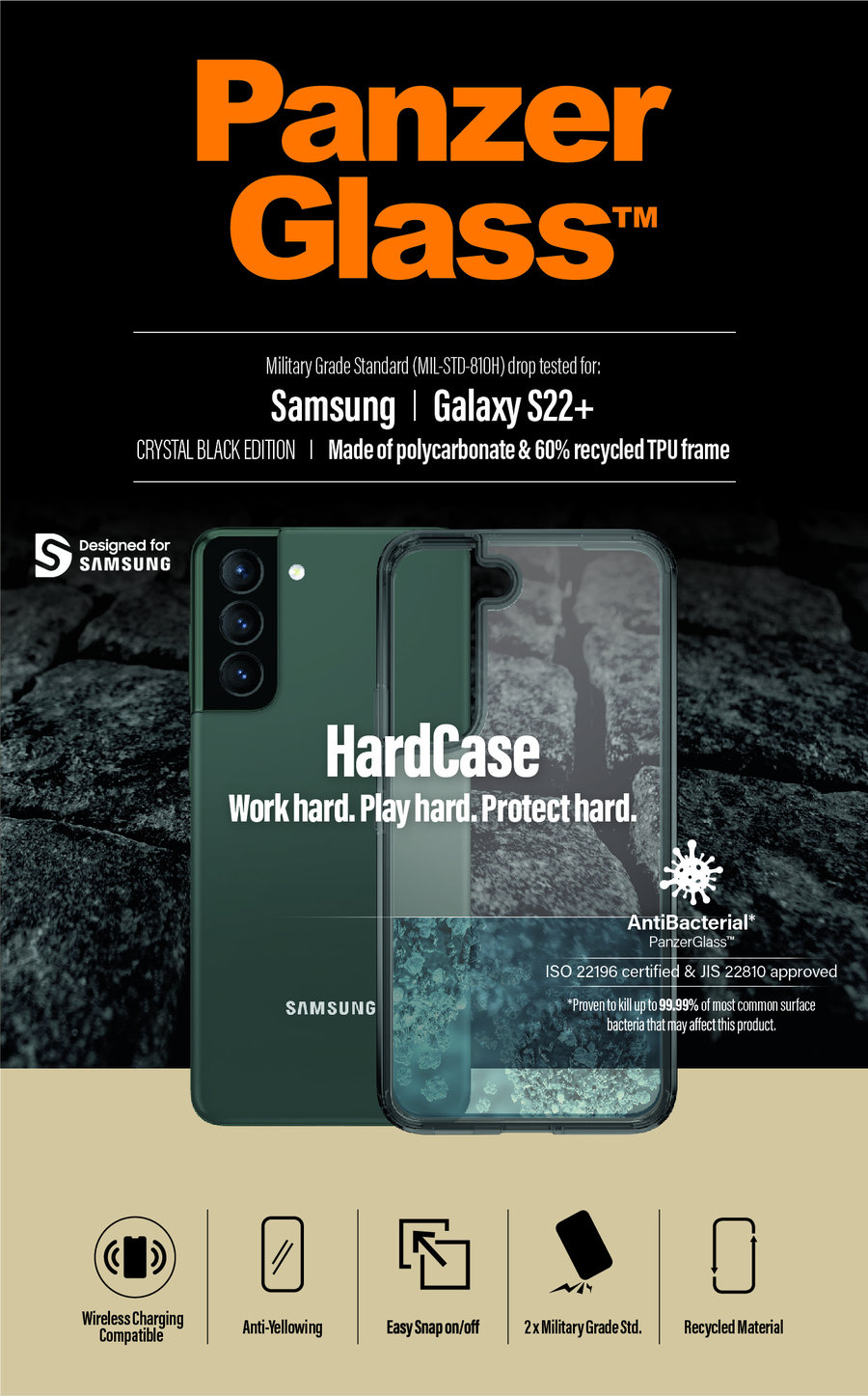 Puzdro HardCase AB pre Samsung Galaxy S22+, čierna