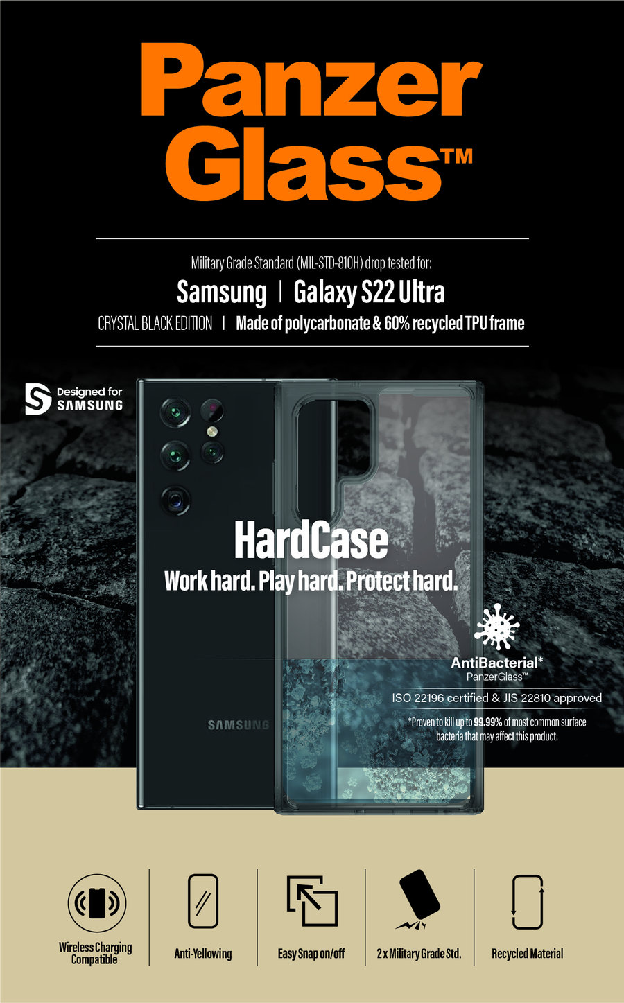 Puzdro HardCase AB pre Samsung Galaxy S22 Ultra, čierna