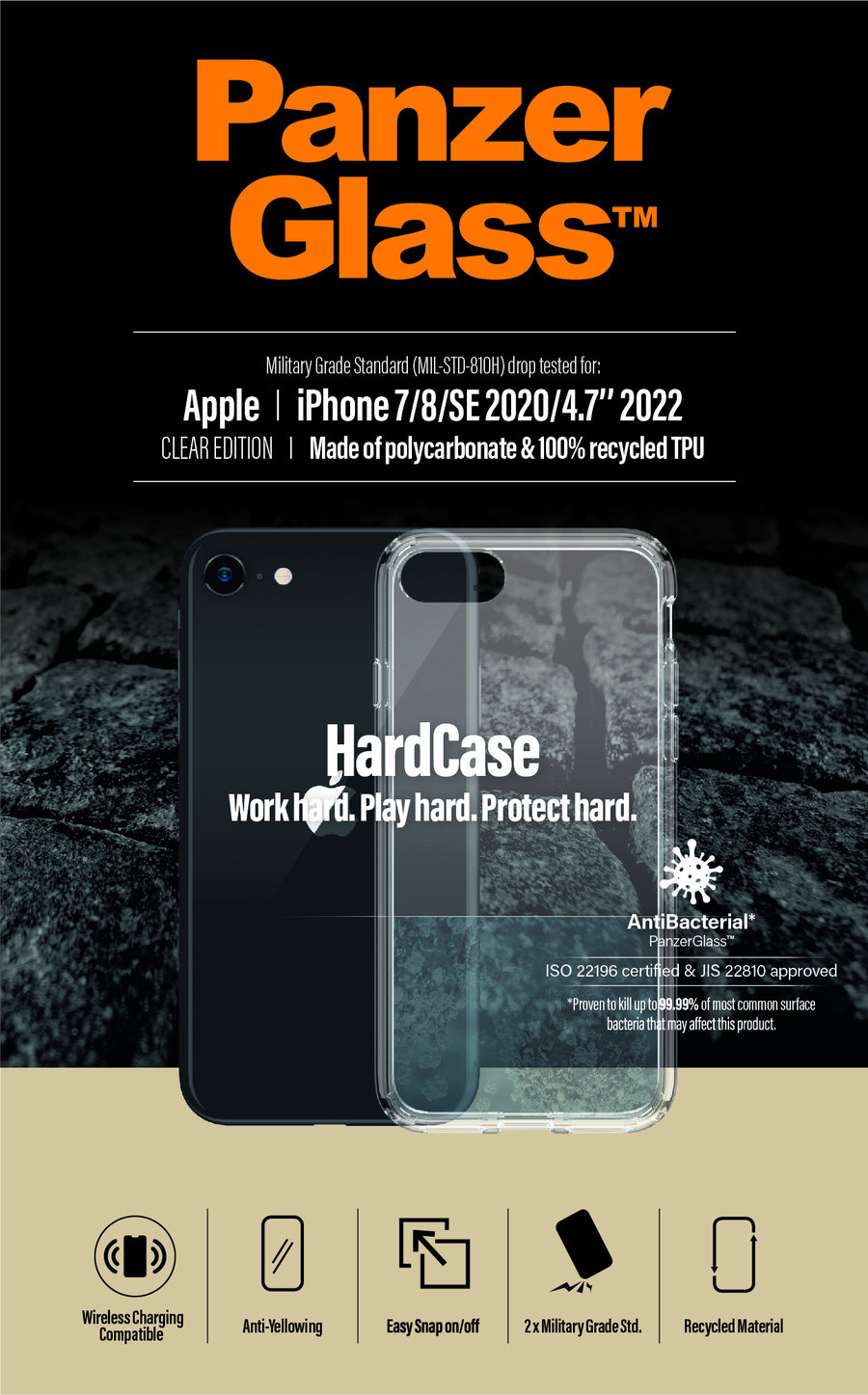 Puzdro HardCase AB pre iPhone SE (2020/2022)/8/7, transparentná