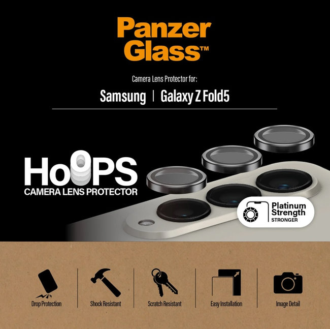 Ochranný kryt objektívu Hoops pre Samsung Galaxy Z Fold5, čierna