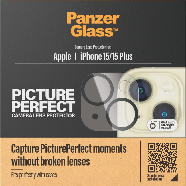 Ochranný kryt objektívu PicturePerfect pre iPhone 15/15 Plus, čierna