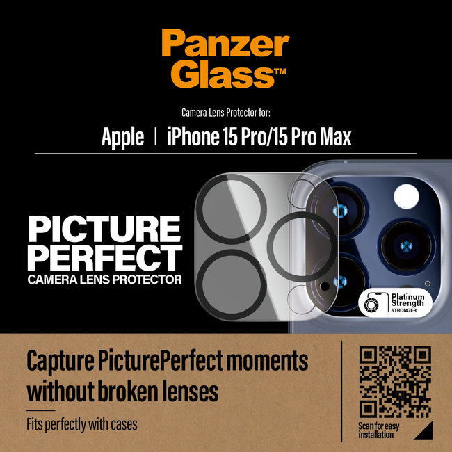 Ochranný kryt objektívu PicturePerfect pre iPhone 15 Pro/15 Pro Max, čierna