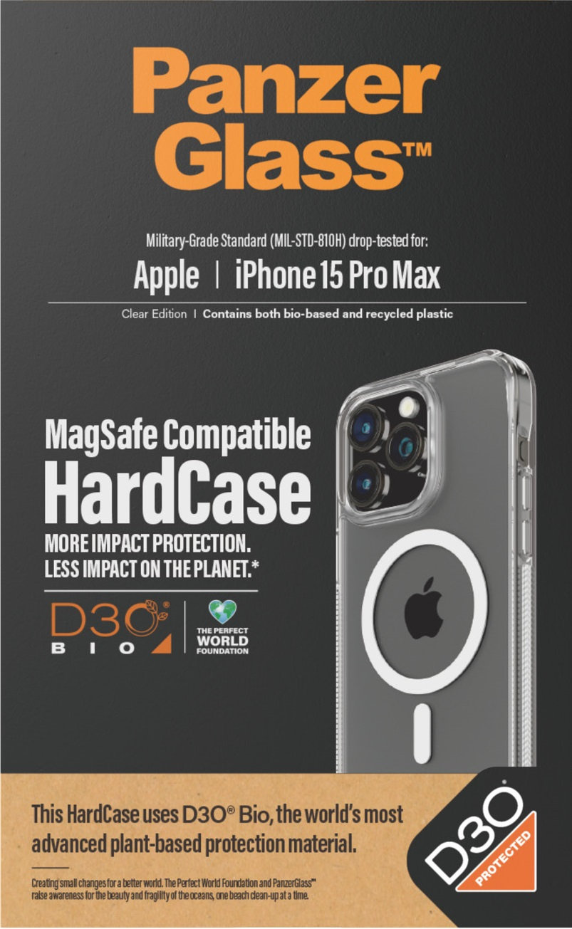 Puzdro HardCase D3O s MagSafe pre iPhone 15 Pro Max, transparentná