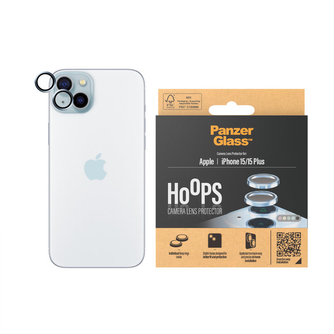 Ochranný kryt objektívu Hoops pre iPhone 15/15 Plus, modrá