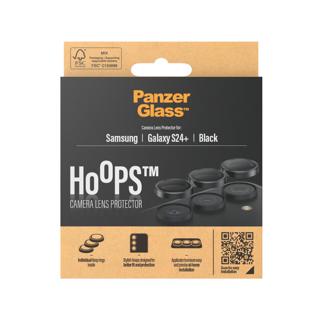 Ochranný kryt objektívu Hoops pre Samsung Galaxy S24+, čierna