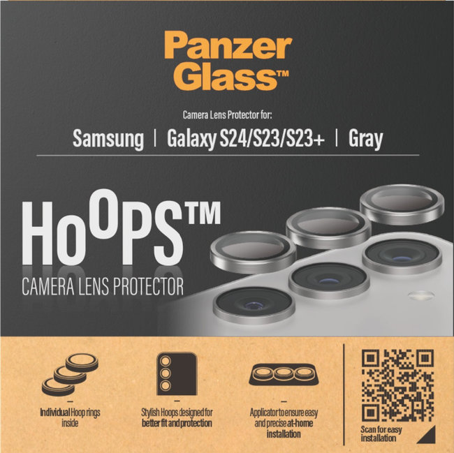 Ochranný kryt objektívu Hoops pre Samsung Galaxy S24/S23/S23+, šedá