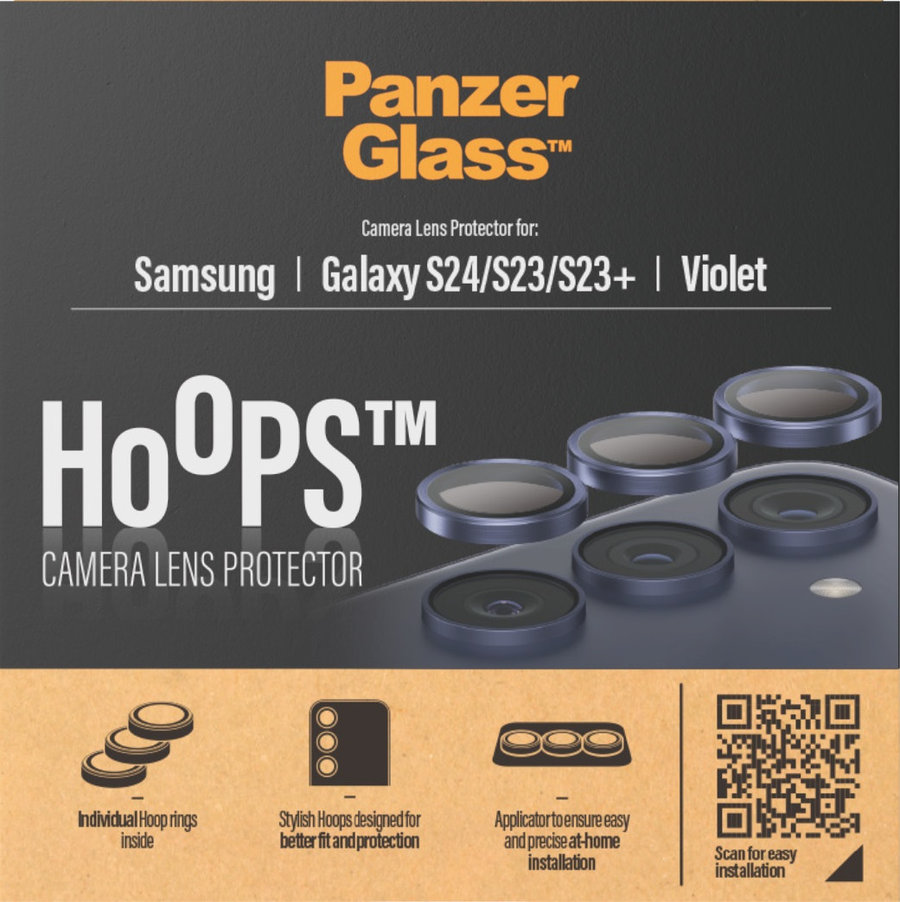 Ochranný kryt objektívu Hoops pre Samsung Galaxy S24/S23/S23+, fialová