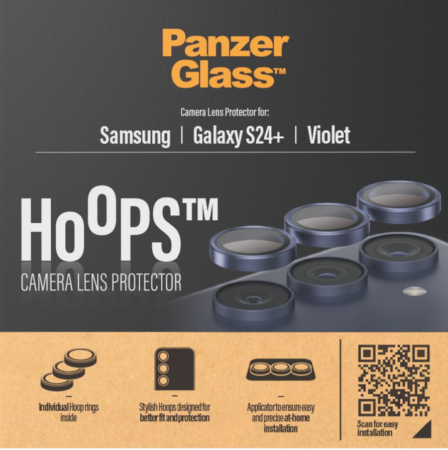 Ochranný kryt objektívu Hoops pre Samsung Galaxy S24+, fialová