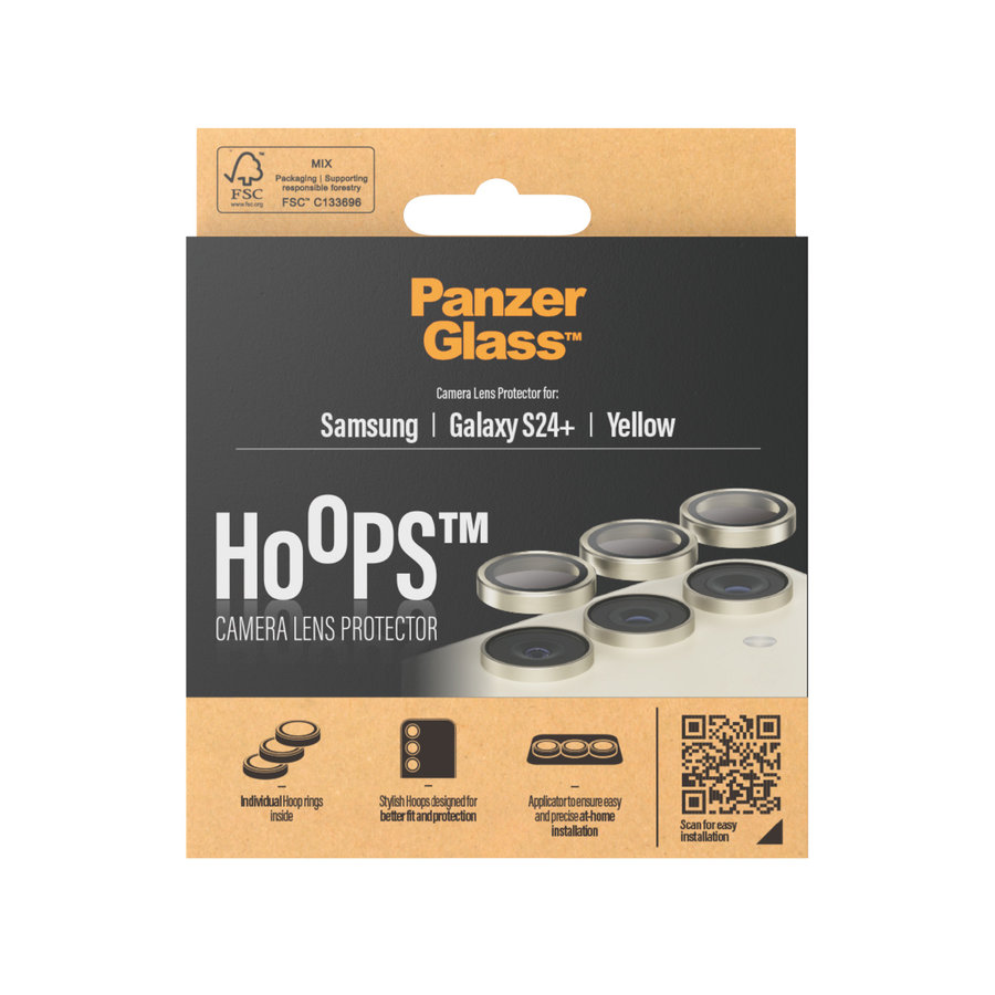 Ochranný kryt objektívu Hoops pre Samsung Galaxy S24+, žltá