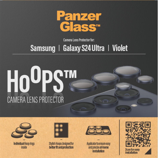 Ochranný kryt objektívu Hoops pre Samsung Galaxy S24 Ultra, fialová