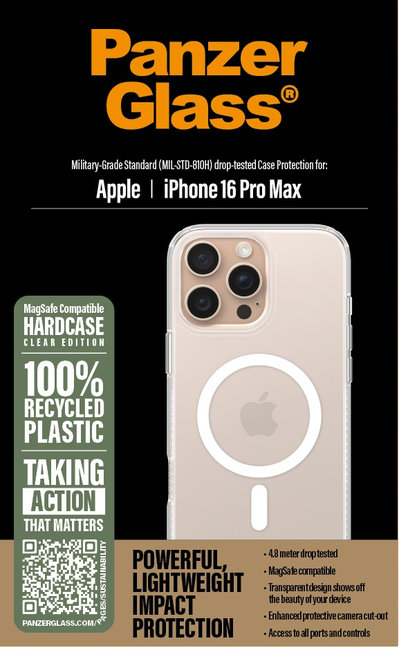 Puzdro HardCase s MagSafe pre iPhone 16 Pro Max, transparentná