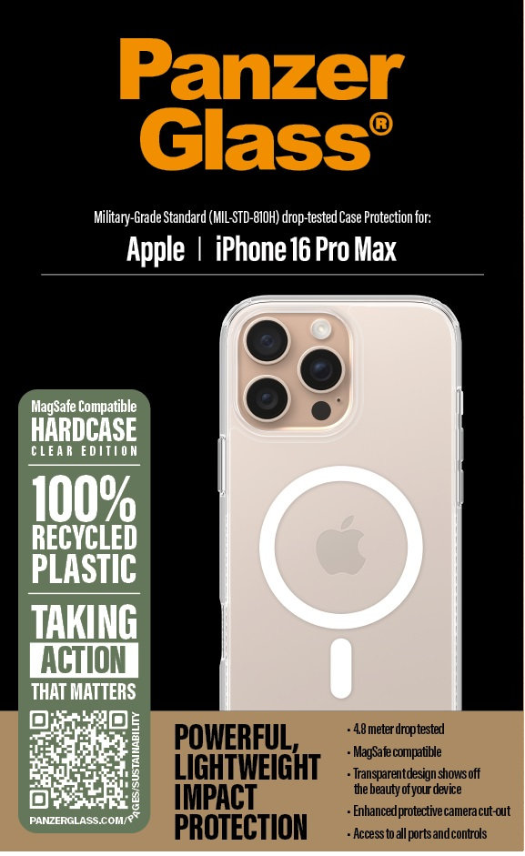 Puzdro HardCase s MagSafe pre iPhone 16 Pro Max, transparentná