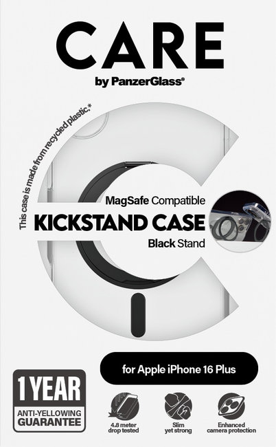 CARE - Puzdro Kickstand s MagSafe pre iPhone 16 Plus, čierna