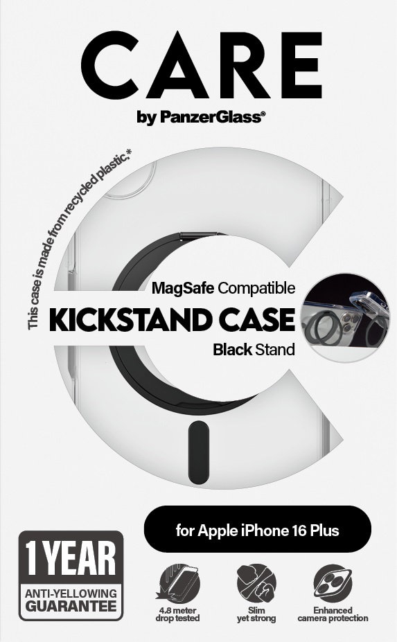 CARE - Puzdro Kickstand s MagSafe pre iPhone 16 Plus, čierna