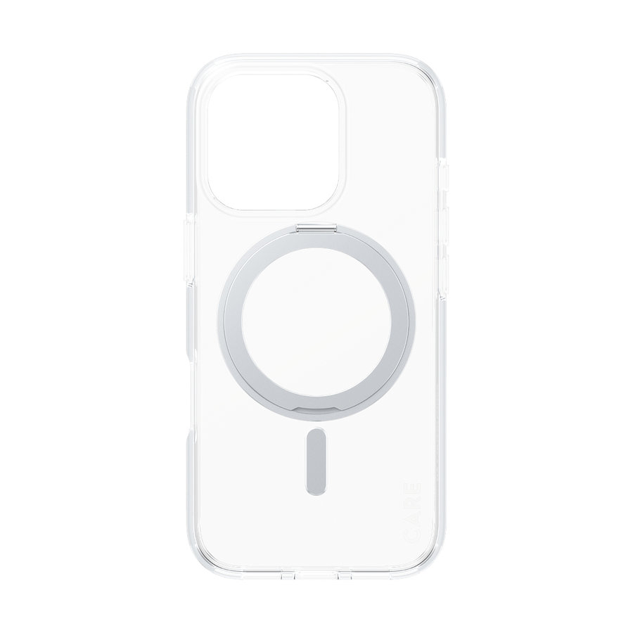 CARE - Puzdro Kickstand s MagSafe pre iPhone 16 Pro, strieborná