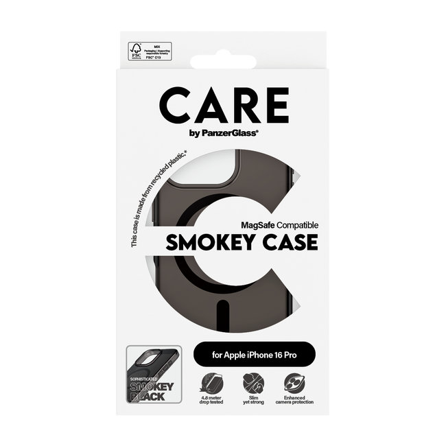 CARE - Puzdro Smokey s MagSafe pre iPhone 16 Pro, čierna