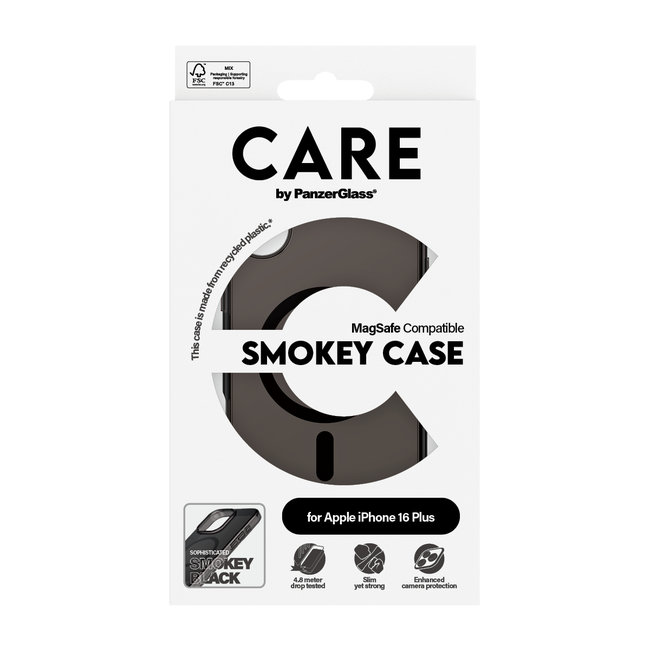 CARE - Puzdro Smokey s MagSafe pre iPhone 16 Plus, čierna