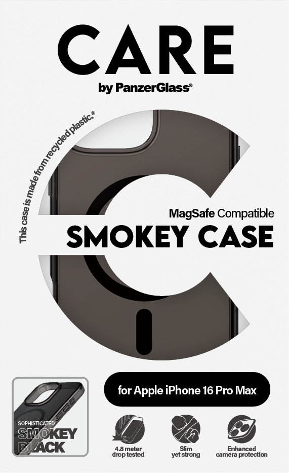 CARE - Puzdro Smokey s MagSafe pre iPhone 16 Pro Max, čierna