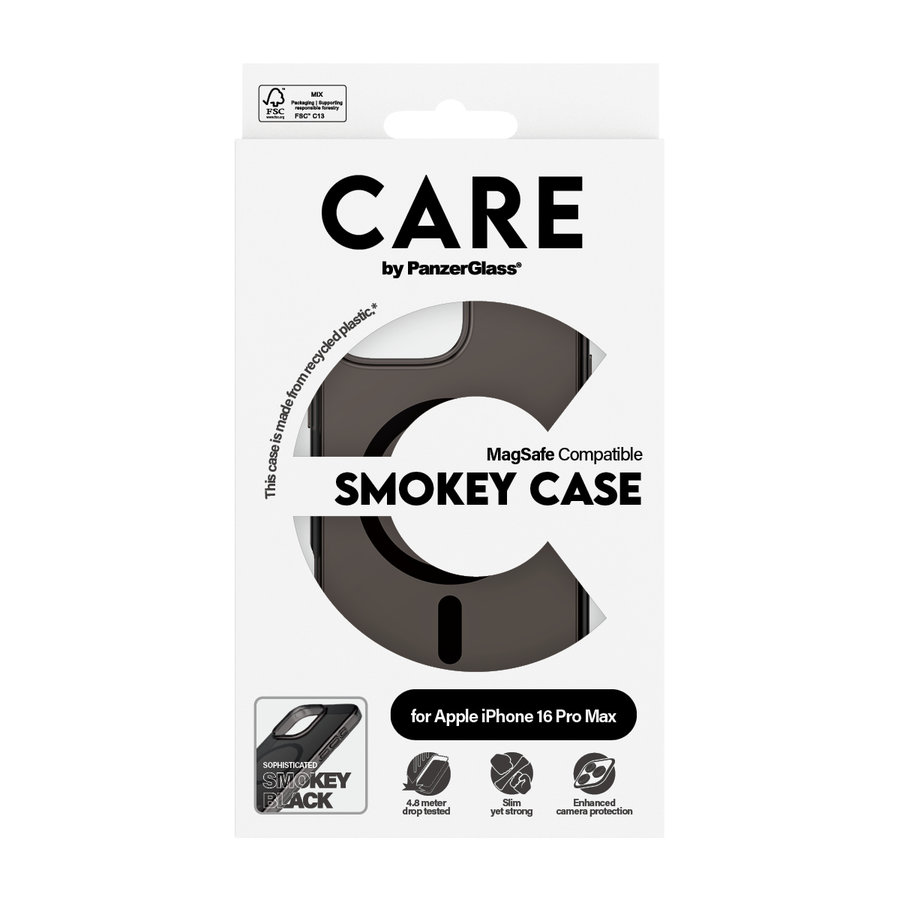 CARE - Puzdro Smokey s MagSafe pre iPhone 16 Pro Max, čierna