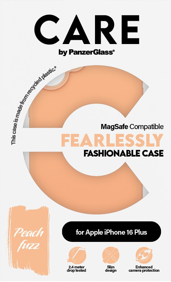 CARE - Puzdro Fearlessly s MagSafe pre iPhone 16 Plus, peachy