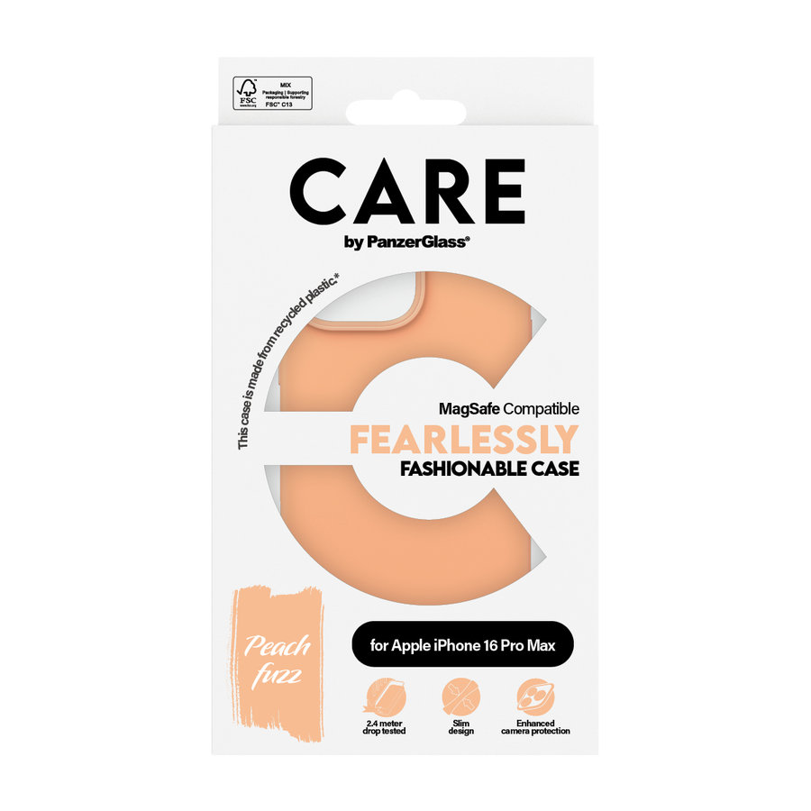 CARE - Puzdro Fearlessly s MagSafe pre iPhone 16 Pro Max, peachy