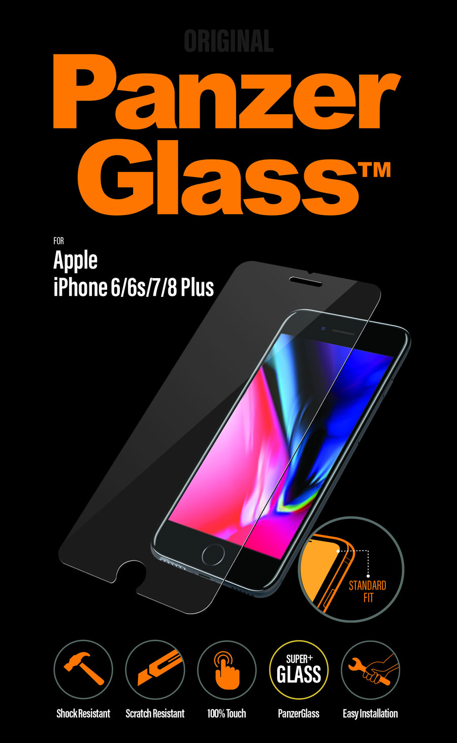 Tvrdené sklo pre iPhone 8/7/6S/6 Plus, číra