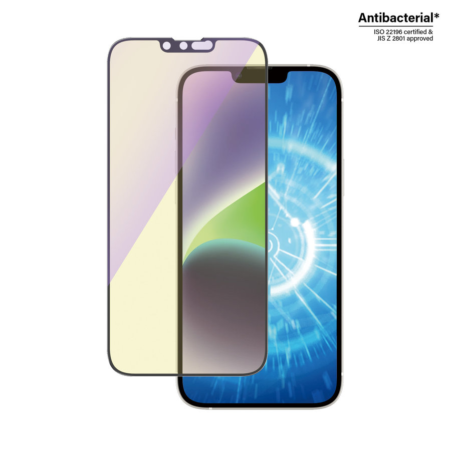 Tvrdené sklo UWF Anti-Bluelight AB s aplikátorom pre iPhone 14 Plus/13 Pro Max, čierna