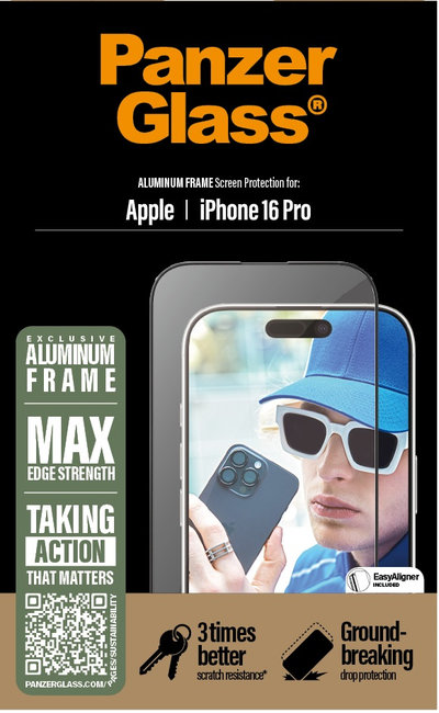 Tvrdené sklo UWF s aplikátorom pre iPhone 16 Pro, aluminium
