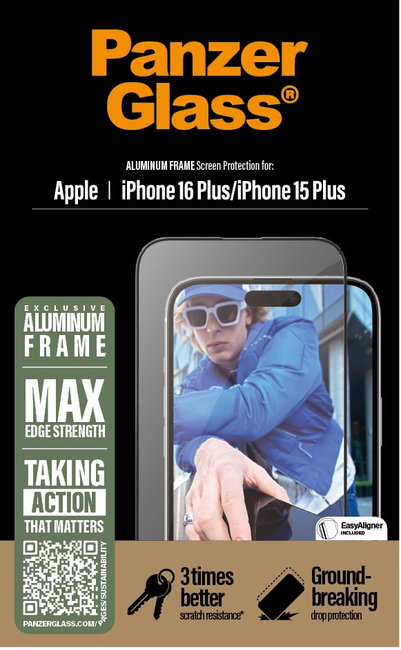 Tvrdené sklo UWF s aplikátorom pre iPhone 16 Plus/15 Plus, aluminium