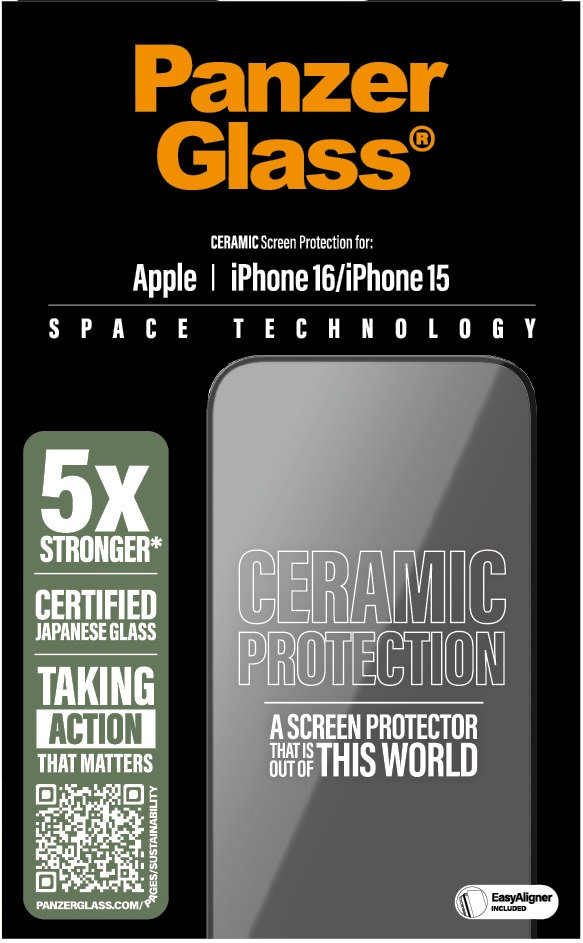 Tvrdené sklo UWF Ceramic s aplikátorom pre iPhone 16/15, číra