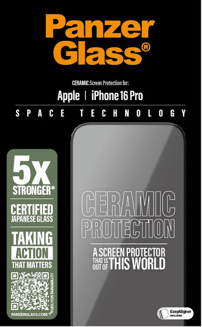 Tvrdené sklo UWF Ceramic s aplikátorom pre iPhone 16 Pro, číra