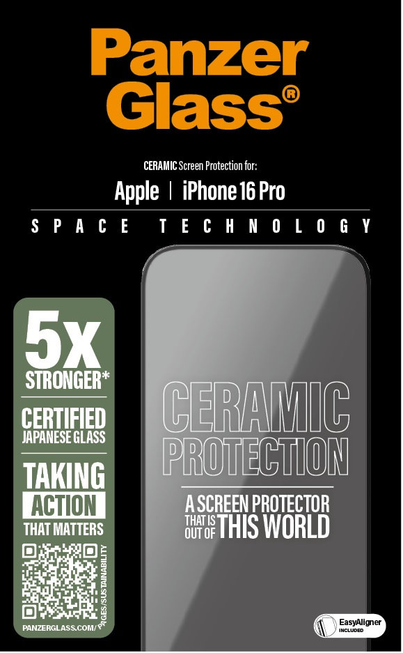 Tvrdené sklo UWF Ceramic s aplikátorom pre iPhone 16 Pro, číra