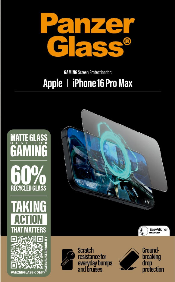 Tvrdené sklo UWF Gaming s aplikátorom pre iPhone 16 Pro Max, čierna