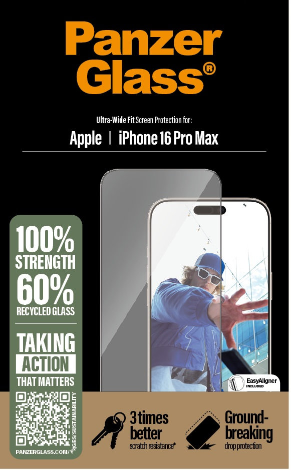 Tvrdené sklo UWF s aplikátorom pre iPhone 16 Pro Max, čierna