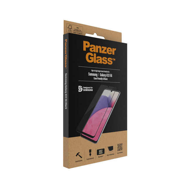 Tvrdené sklo Case Friendly pre Samsung Galaxy A33 5G, čierna