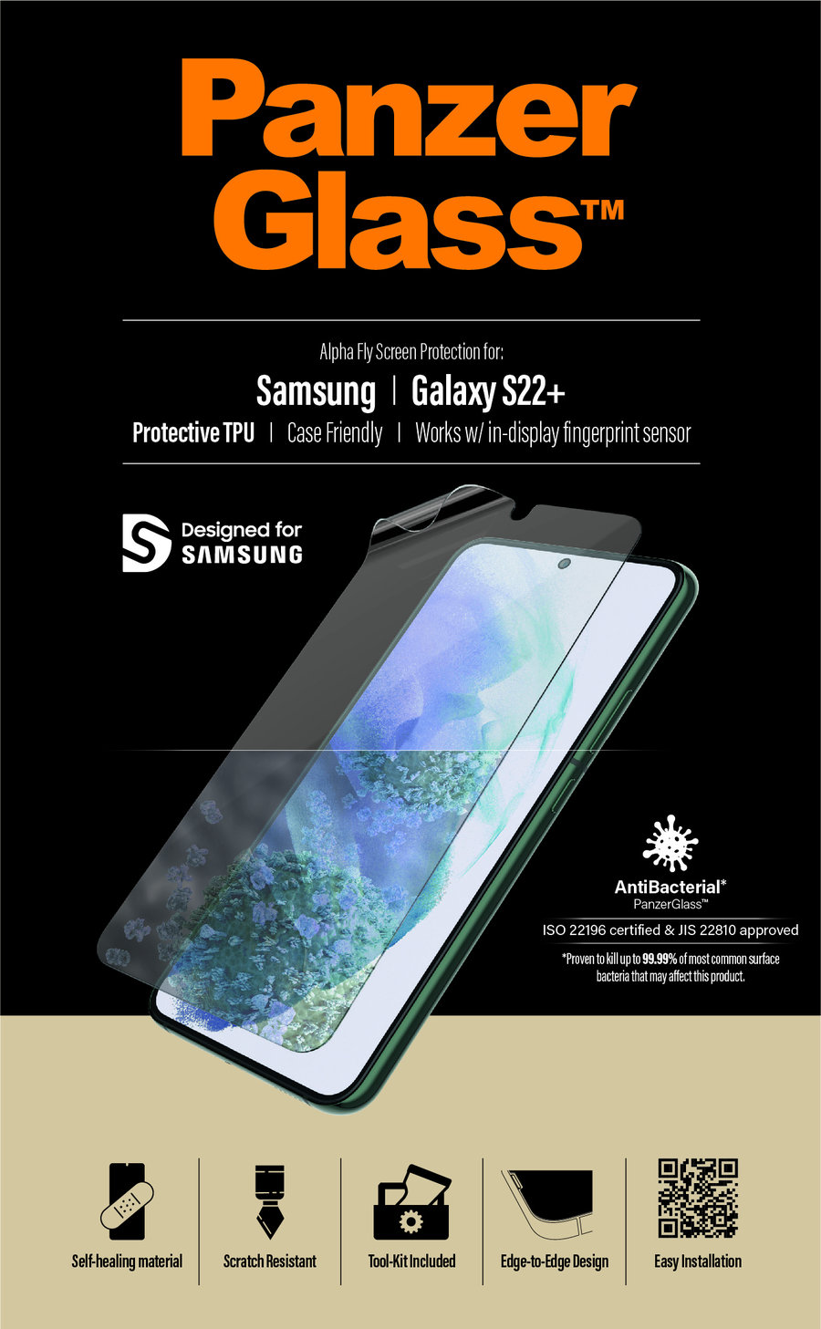 Ochranná fólia Case Friendly AB pre Samsung Galaxy S22+, číra