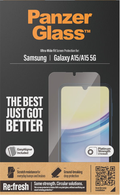 Tvrdené sklo Re:fresh UWF s aplikátorom pre Samsung Galaxy A15/A15 5G, číra