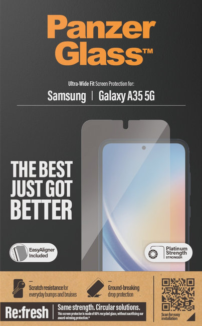 Tvrdené sklo Re:fresh UWF s aplikátorom pre Samsung Galaxy A35 5G, číra