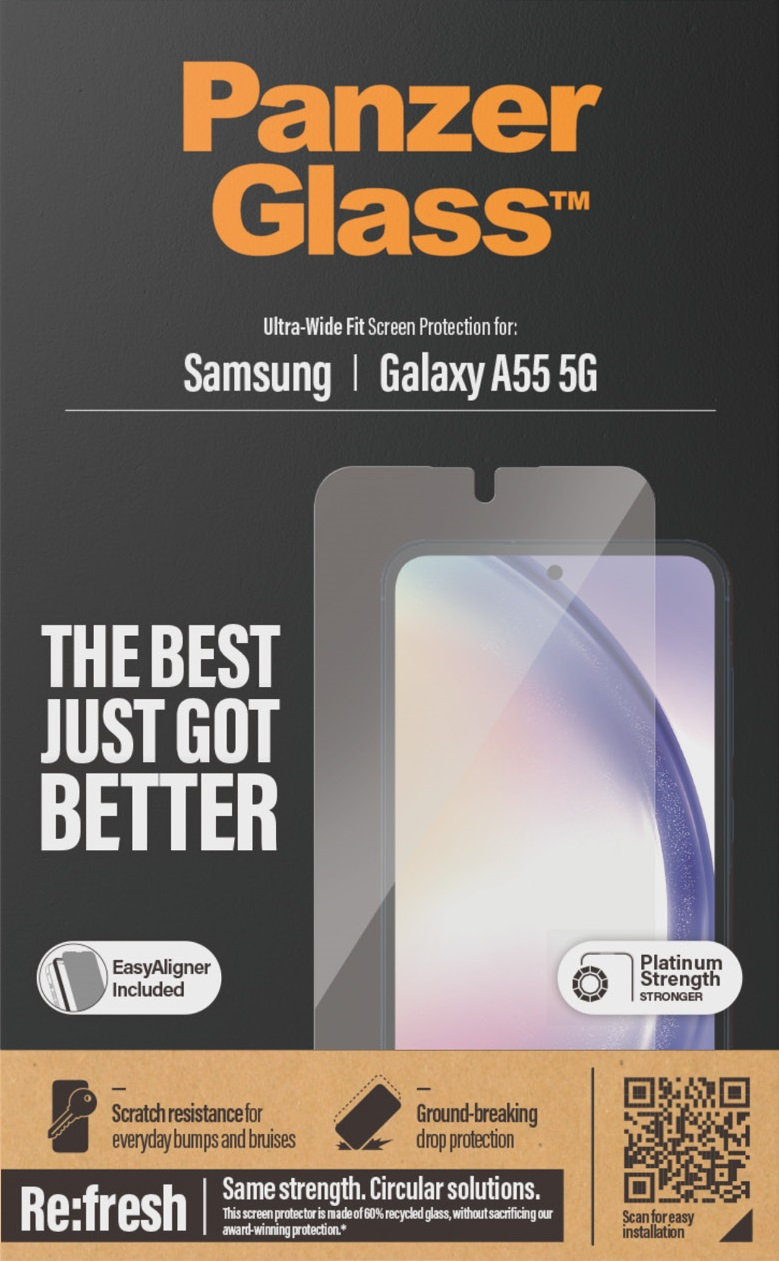 Tvrdené sklo Re:fresh UWF s aplikátorom pre Samsung Galaxy A55 5G, číra