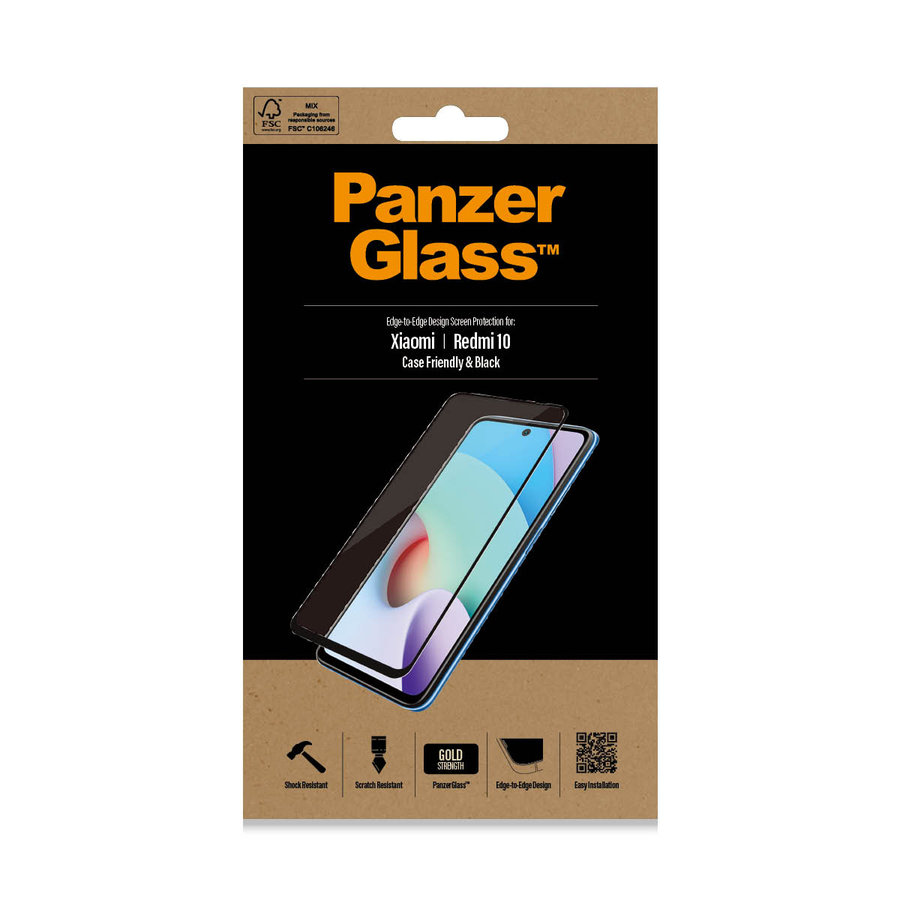 Tvrdené sklo Case Friendly pre Xiaomi Redmi 10, čierna