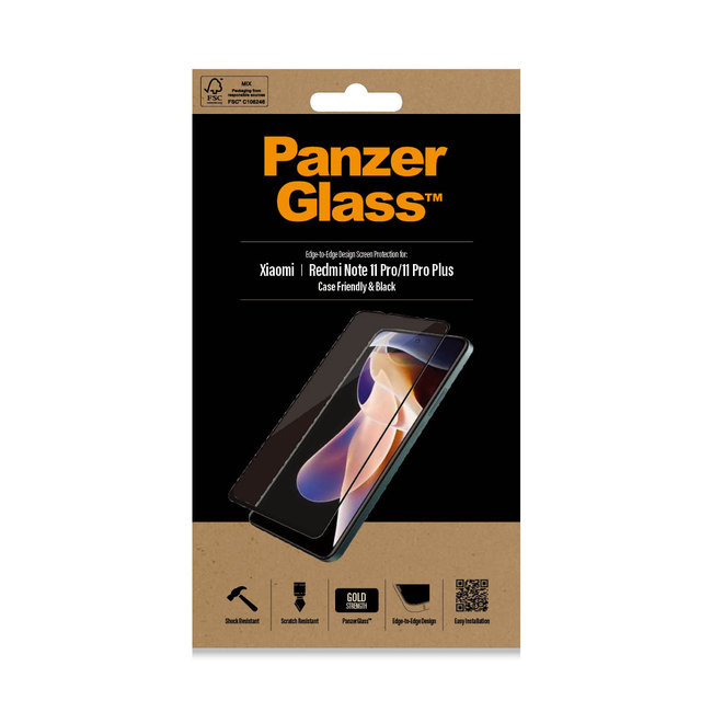 Tvrdené sklo Case Friendly pre Xiaomi Redmi Note 11 Pro/11 Pro Plus, čierna