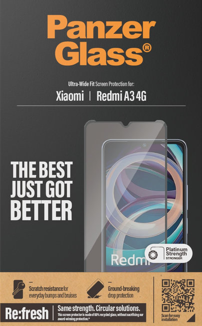 Tvrdené sklo UWF AB pre Xiaomi Redmi A3, čierne