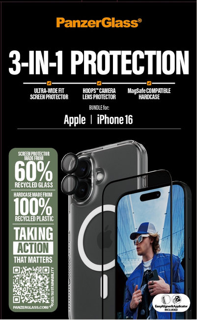 Bundle Hoops + Tvrdené sklo UWF + Hard Case pre iPhone 16