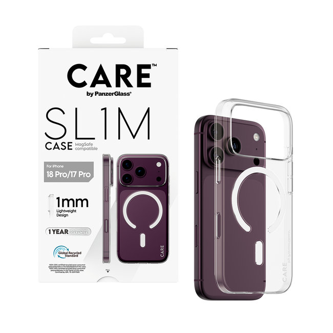 CARE - Puzdro SL1M s MagSafe pre iPhone 18 Pro/17 Pro, transparentná