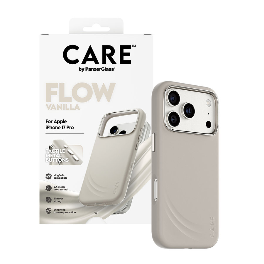 CARE - Puzdro FLOW s MagSafe pre iPhone 17 Pro, vanilla