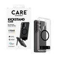 CARE - Puzdro Kickstand s čiernym QI pre Samsung Galaxy S26 Ultra, transparentná