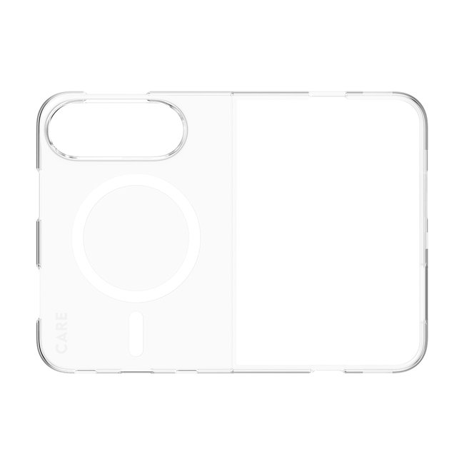 CARE - Puzdro SL1M s bielym MagSafe pre iPhone Duo, transparentná