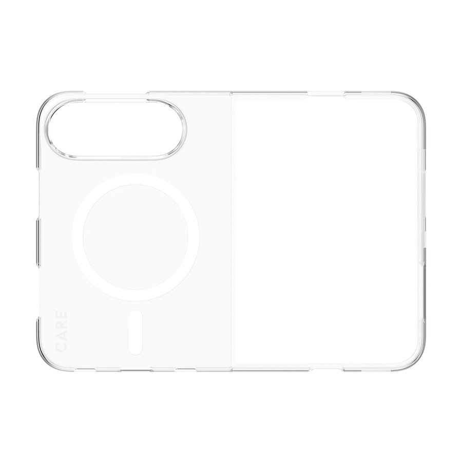 CARE - Puzdro SL1M s bielym MagSafe pre iPhone Duo, transparentná