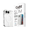 CARE - Puzdro SL1M s bielym MagSafe pre iPhone Duo, transparentná