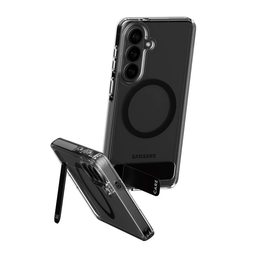 CARE - Puzdro Kickstand s čiernym QI pre Samsung Galaxy S26+, čierna